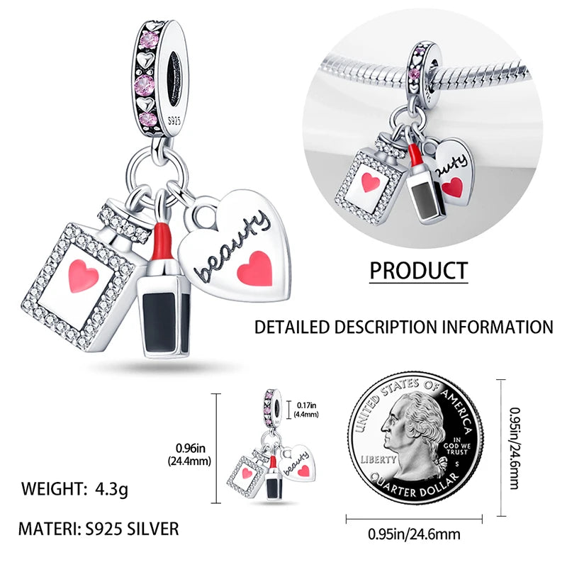 925 Silver Disney Christmas Charm Trio – Mickey Wreath & Minnie Ice Skating Bead for S925 Bracelet