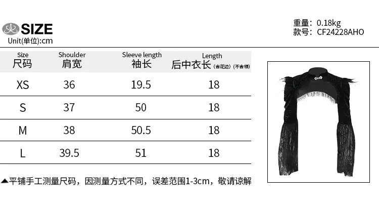 Dark Black Goth Top | Women’s Vintage Flared Sleeve Gothic T-Shirt Y2K Party Wear