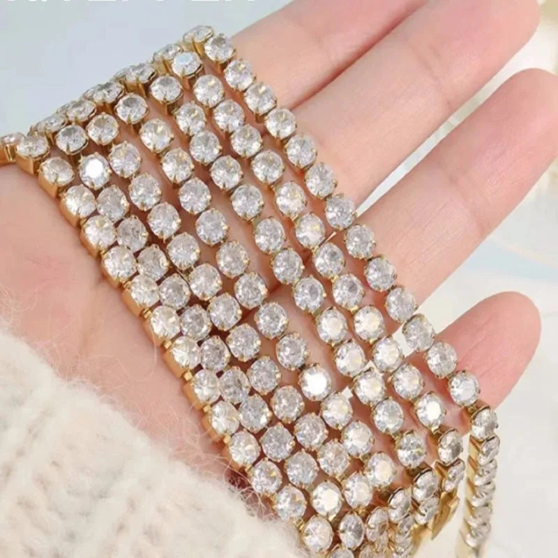 925 Sterling Silver Rose Gold Tennis Bracelet | Sparkling Cubic Zirconia Luxury Crystal Jewelry for Women