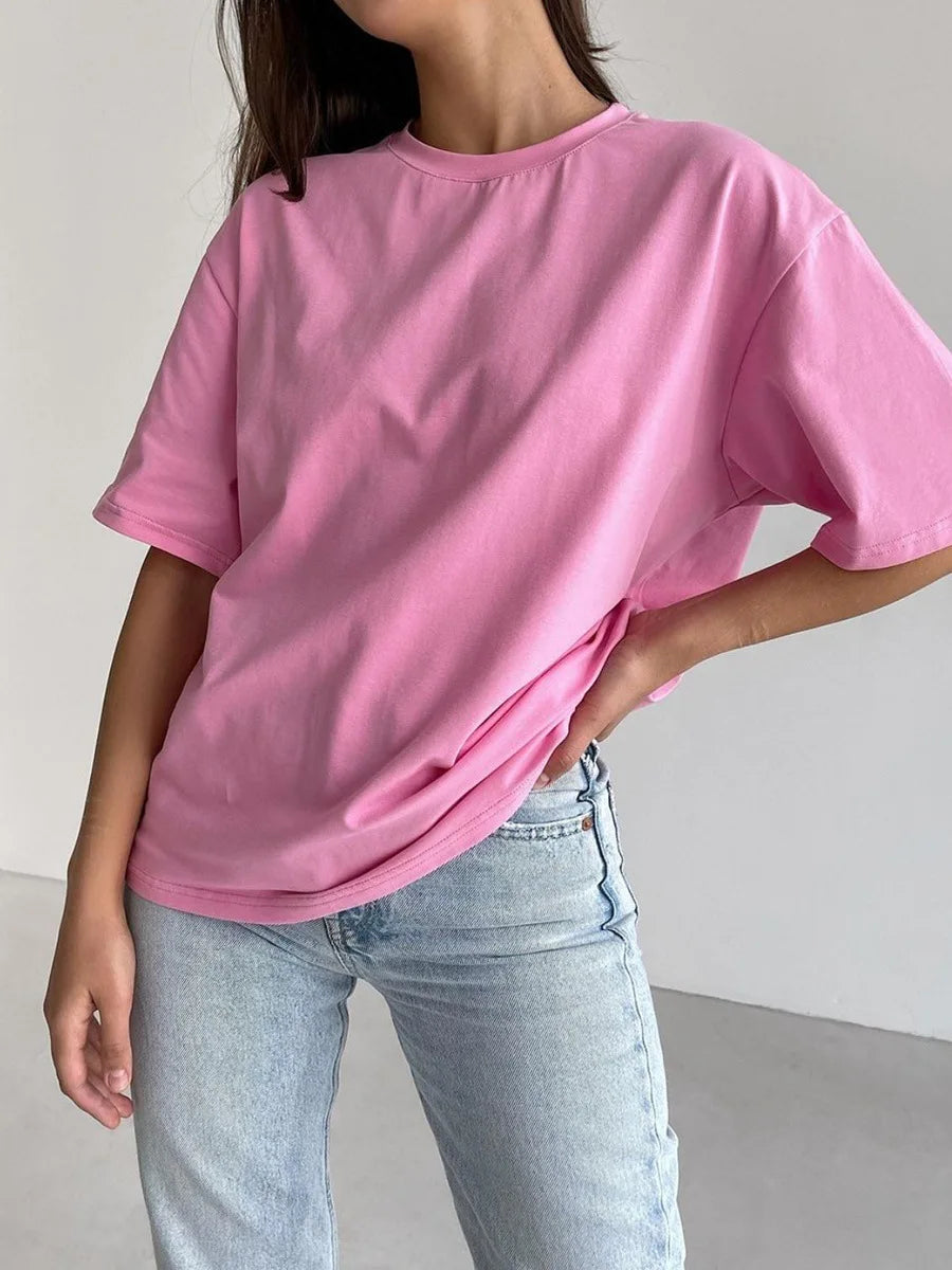 Botvotee 21 Colors Oversized Basic T-Shirts for Women | 100% Cotton Casual Summer Tops | Solid Color Loose Fit Tees