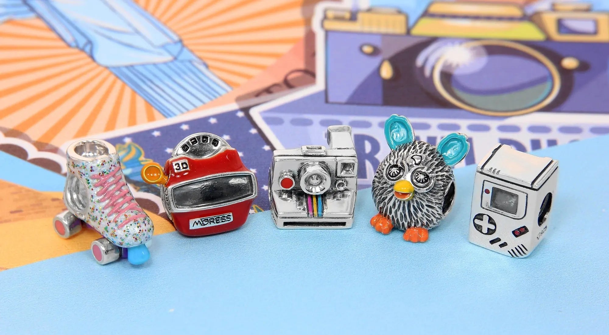 925 Sterling Silver Travel Charms – Plane, Passport, Bicycle, Camera & Skates Beads Fit Pandora Bracelet DIY Women’s Jewelry