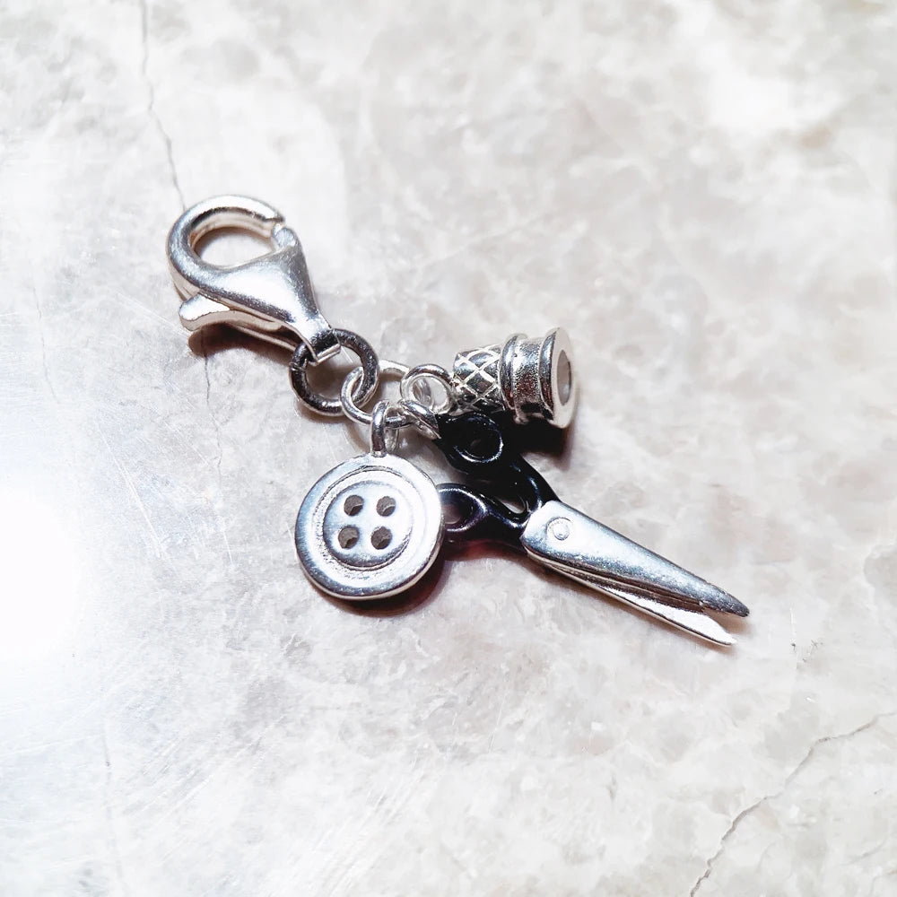 925 Sterling Silver Sewing Kit Charm Pendant | Fashion Jewelry Accessory | Unisex Gift