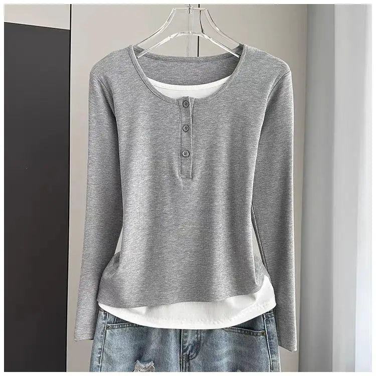 Women’s Loose Long Sleeve T-Shirt – Thin Base Layer Inner Wear | Casual Basic Top for Spring, Summer & Autumn