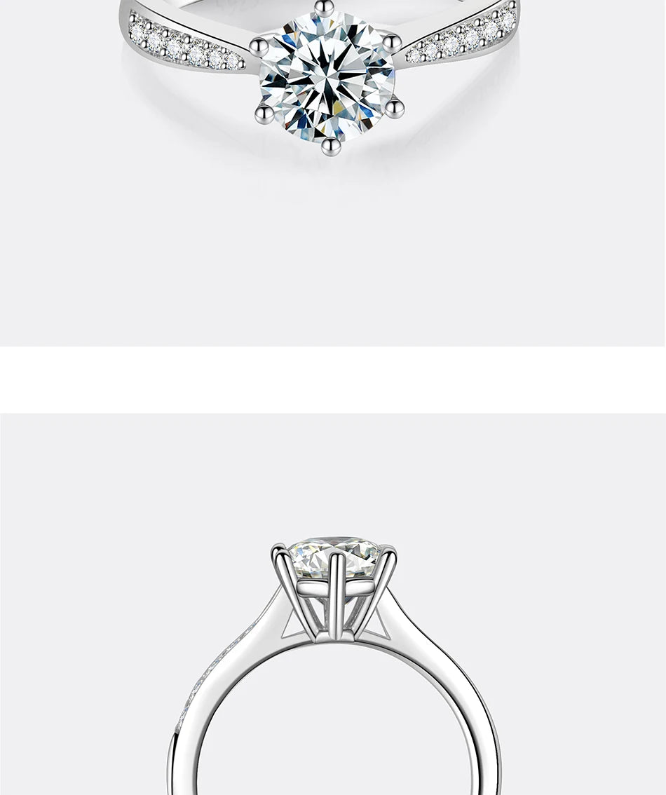 PERFANY 0.5–3CT Moissanite Ring S925 Silver | Women’s Sparkling Engagement & Wedding Jewelry