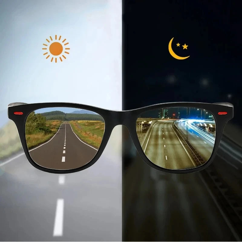 Night Vision Glasses PC Frame Polarized Sunglasses Men – Day & Night Driving Outdoor Sport Goggles