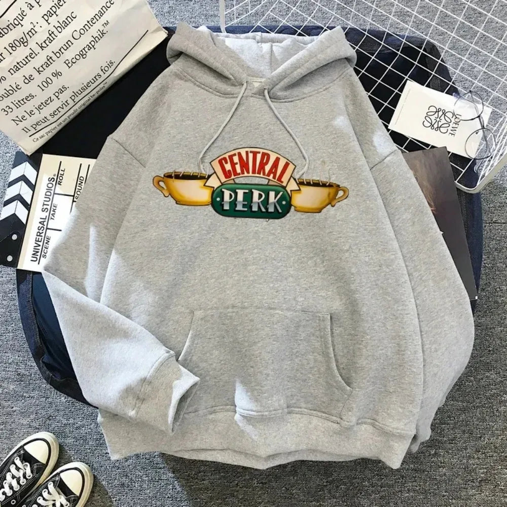 Friends TV Show Hoodie for Women – Funny Cartoon Graphic Ullzang Vintage Anime Sweatshirt 90s