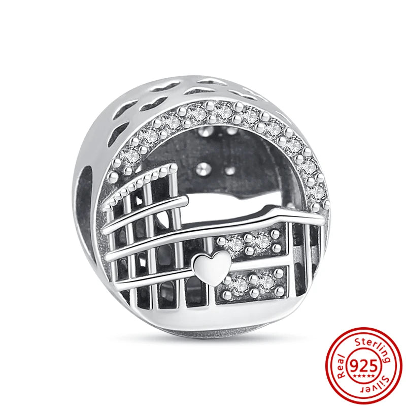 925 Sterling Silver Heart Pave Zircon Family Tree Charm | Fits Original Bracelet Women’s Luxury Jewelry Gift
