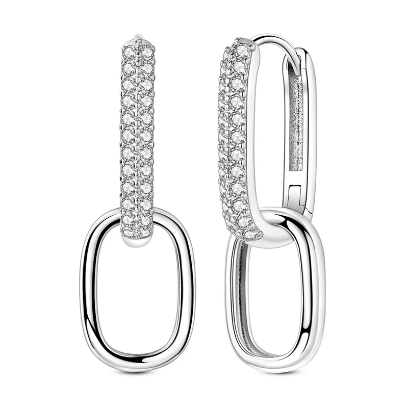 2025 925 Sterling Silver Hoop Earrings for Women | Drop Stud Fine Jewelry Engagement & Anniversary Gift