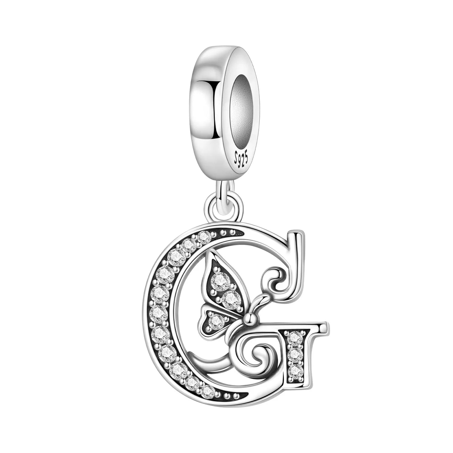 Original S925 Sterling Silver Butterfly & A-Z Letter Beads – DIY Bracelet & Necklace Jewelry