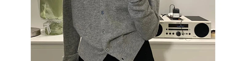 Elegant Knitted Open Cardigan for Women | Slim Fit V-Neck Korean Style Sweater 2025