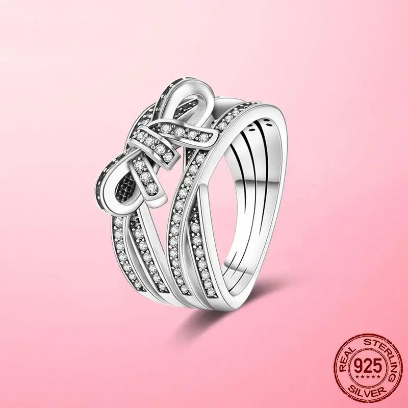 925 Sterling Silver Cocktail Ring Set for Women | CZ Zircon Pave Bridal Wedding & Engagement Jewelry