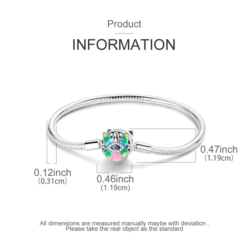 925 Sterling Silver Heart Moon Sun Clasp Charm Bracelet | 17–20CM Original Bracelet for Women | Fits Pandora DIY Beads Jewelry