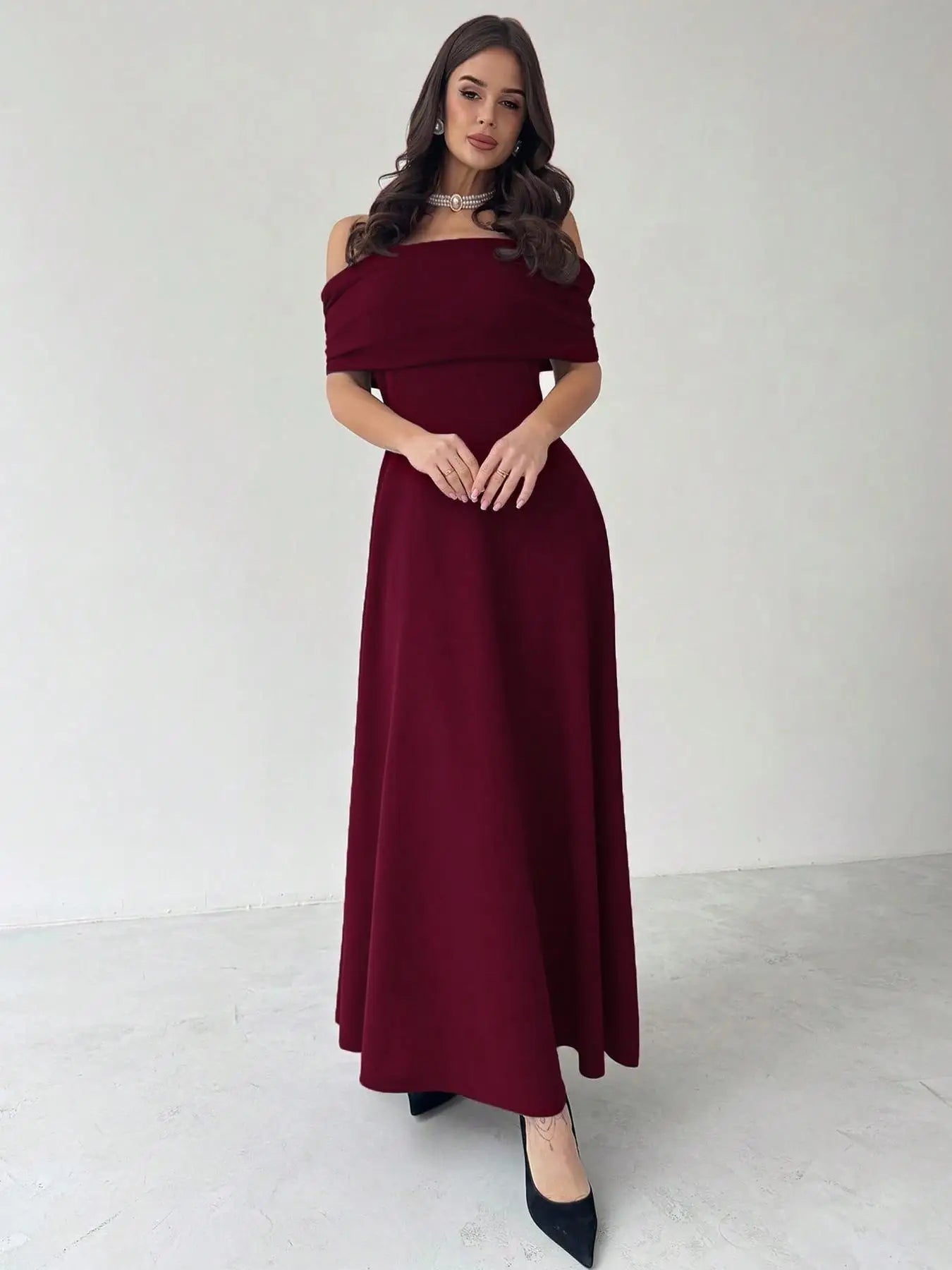Women's Black Tie Dress 👗 Elegant Long Evening Gown 🌙 Semi-Formal Fitted Dress 🖤 Plain Pattern All Seasons Fashion Mode