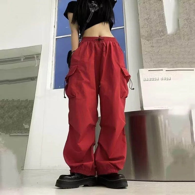 American Retro Workwear Casual Pants – Women’s Summer Straight Loose Wide Leg Trousers