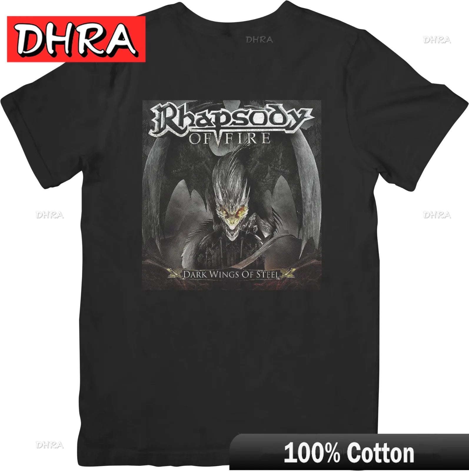 Rhapsody of Fire Unisex T-Shirt | Black Cotton Minimalist Music Tee for Men & Women