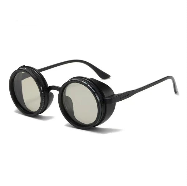 Polarized Adjustable Dimming Round Punk Sunglasses for Men – 2025 Luxury Brand Vintage Steampunk Sun Glasses | UV400 Shades