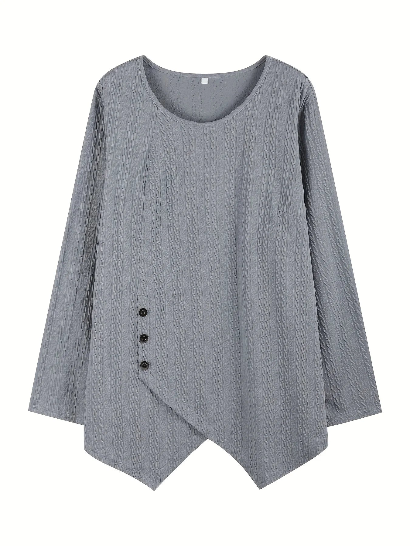 Plus Size Women’s Knitted Casual T-Shirt – Loose Fit Round Neck Short Sleeve Top 👚✨
