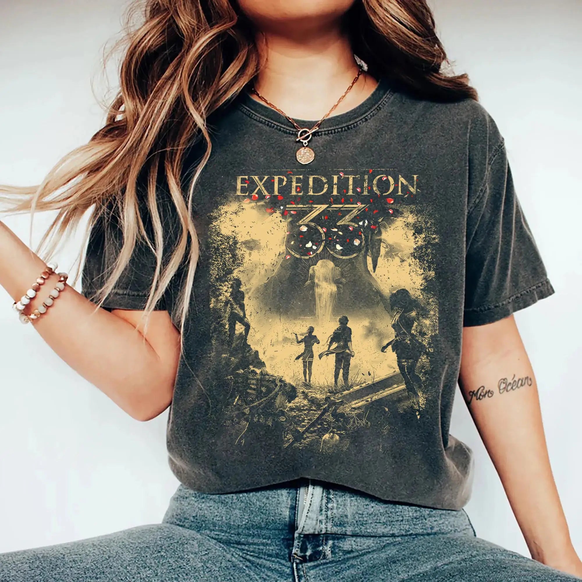 Clair Obscur Expedition 33 T-Shirt | Fantasy RPG Gamer Unisex Tee Black