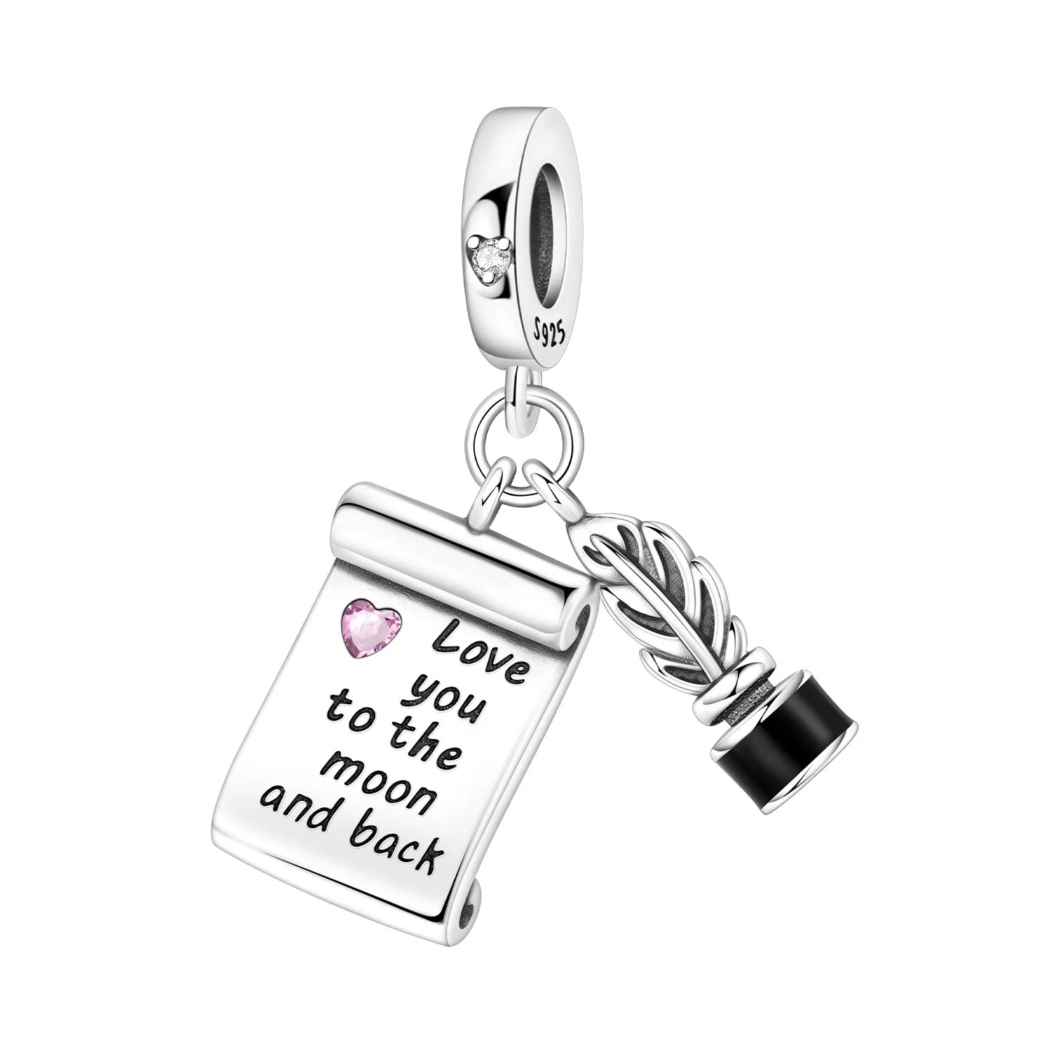 925 Sterling Silver Mother Daughter Love Embrace Pendant Charm | Heart Shaped Bracelet Bead DIY Fine Jewelry Gift
