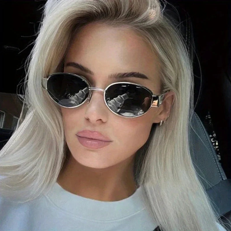 Oval Sunglasses for Women & Men – Trendy Metal Frame Sun Glasses | Classic Shades