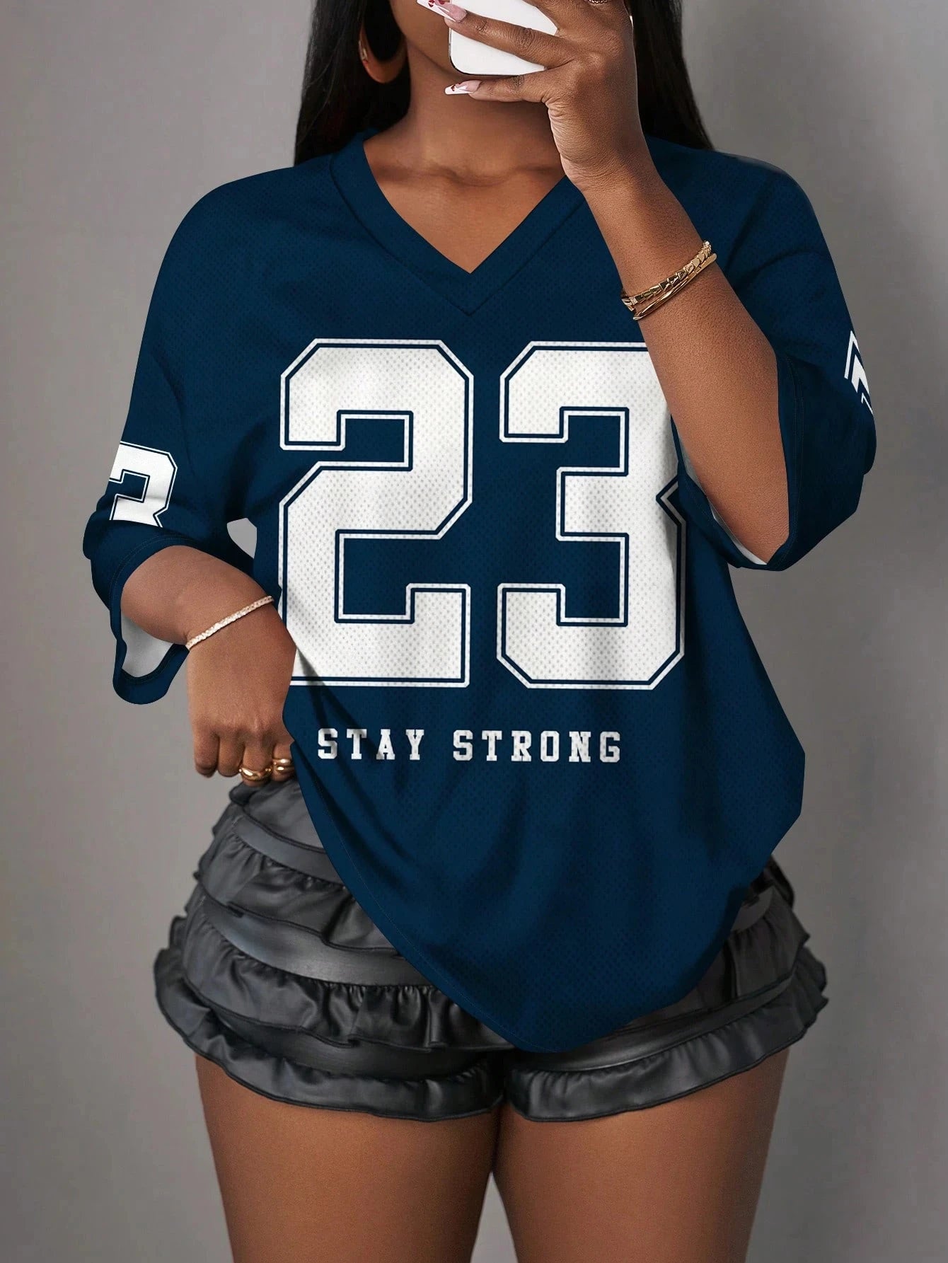 Women’s Casual Minimalist NO.23 Graphic T-Shirt – Summer Sports Jersey | Y2K Ladies Clothes