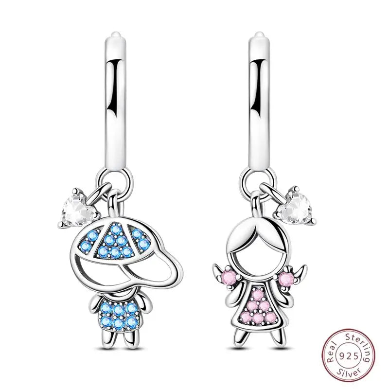 New Original 925 Sterling Silver Sweetheart Bow & Crab Ocean Earrings | Donut Zircon Round Design Women’s Fine Jewelry