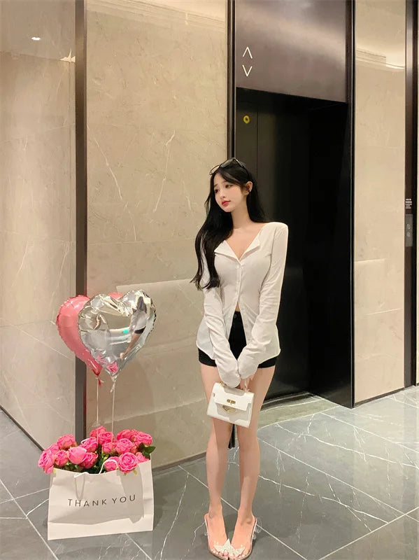 Women's Slimming Long Sleeve Cardigan | Korean Style Open Front Coat | Autumn Fashion Casual Outerwear