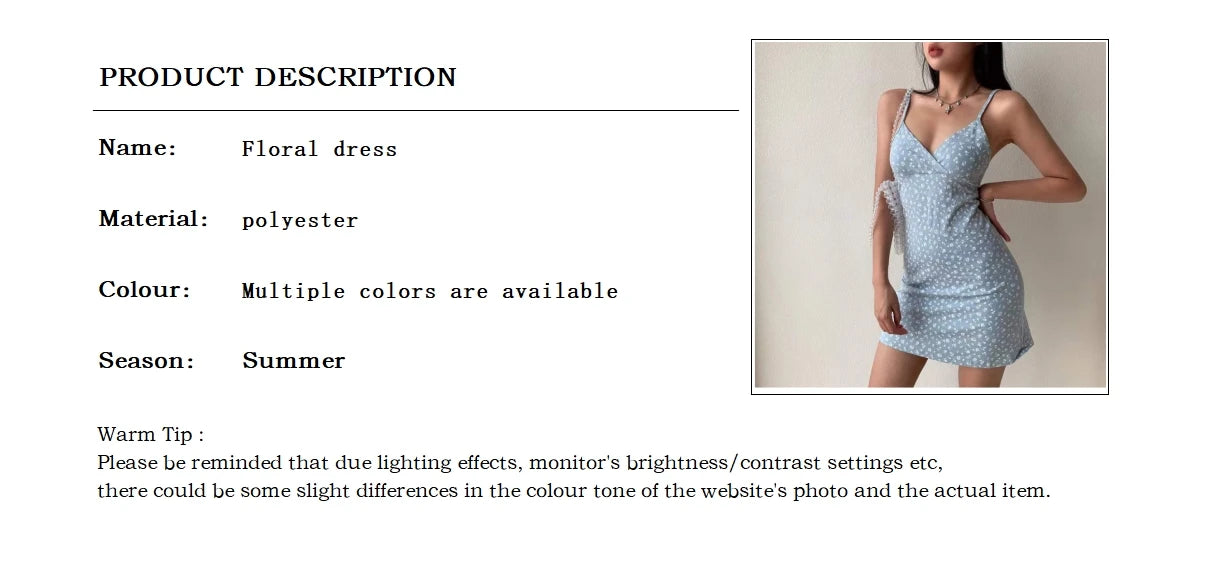 Sleeveless Vintage Floral Spaghetti Strap Mini Dress – Women’s V-Neck Backless Summer Camisole Dress