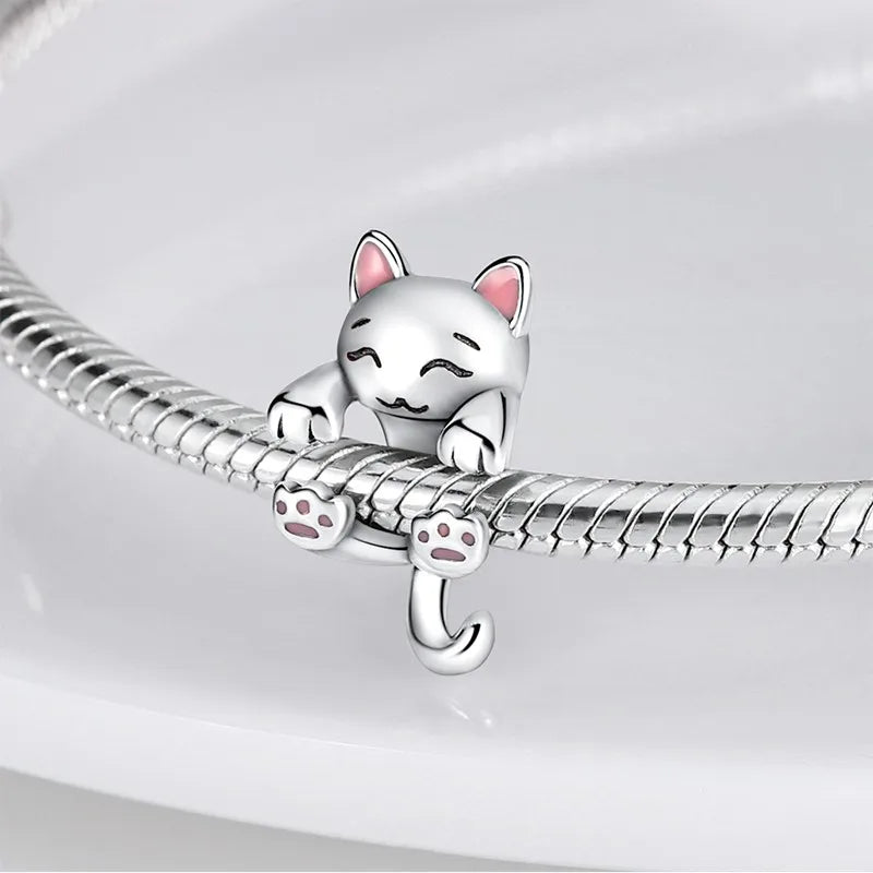 Cat Collection 925 Sterling Silver Charms Bead | Persian Bell & Multifarious Cat Dangle Fit Pandora Bracelet Necklace DIY Jewelry