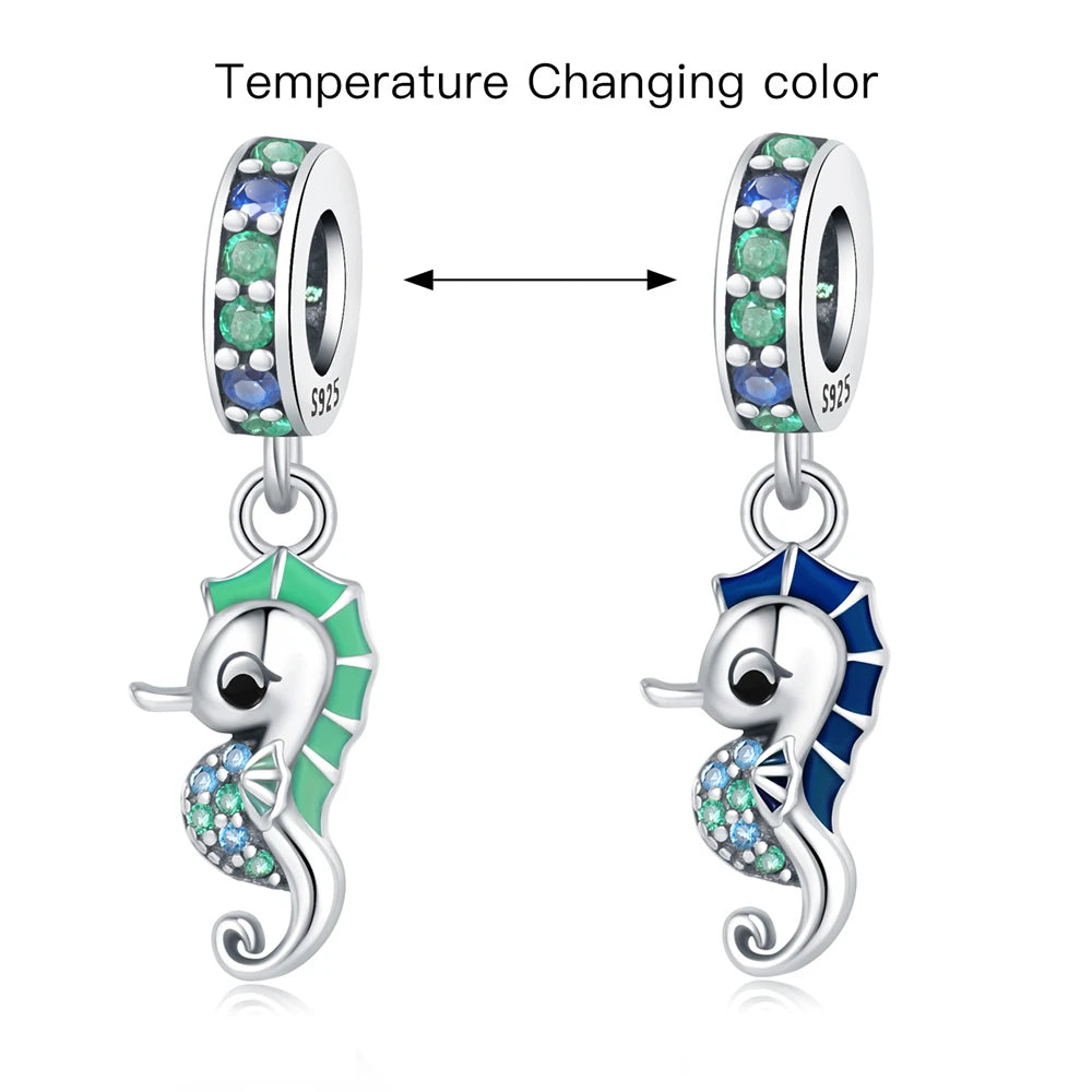 925 Sterling Silver Temperature Color Change Charm Bead | Magic Pendant for Original Bracelet DIY Jewelry