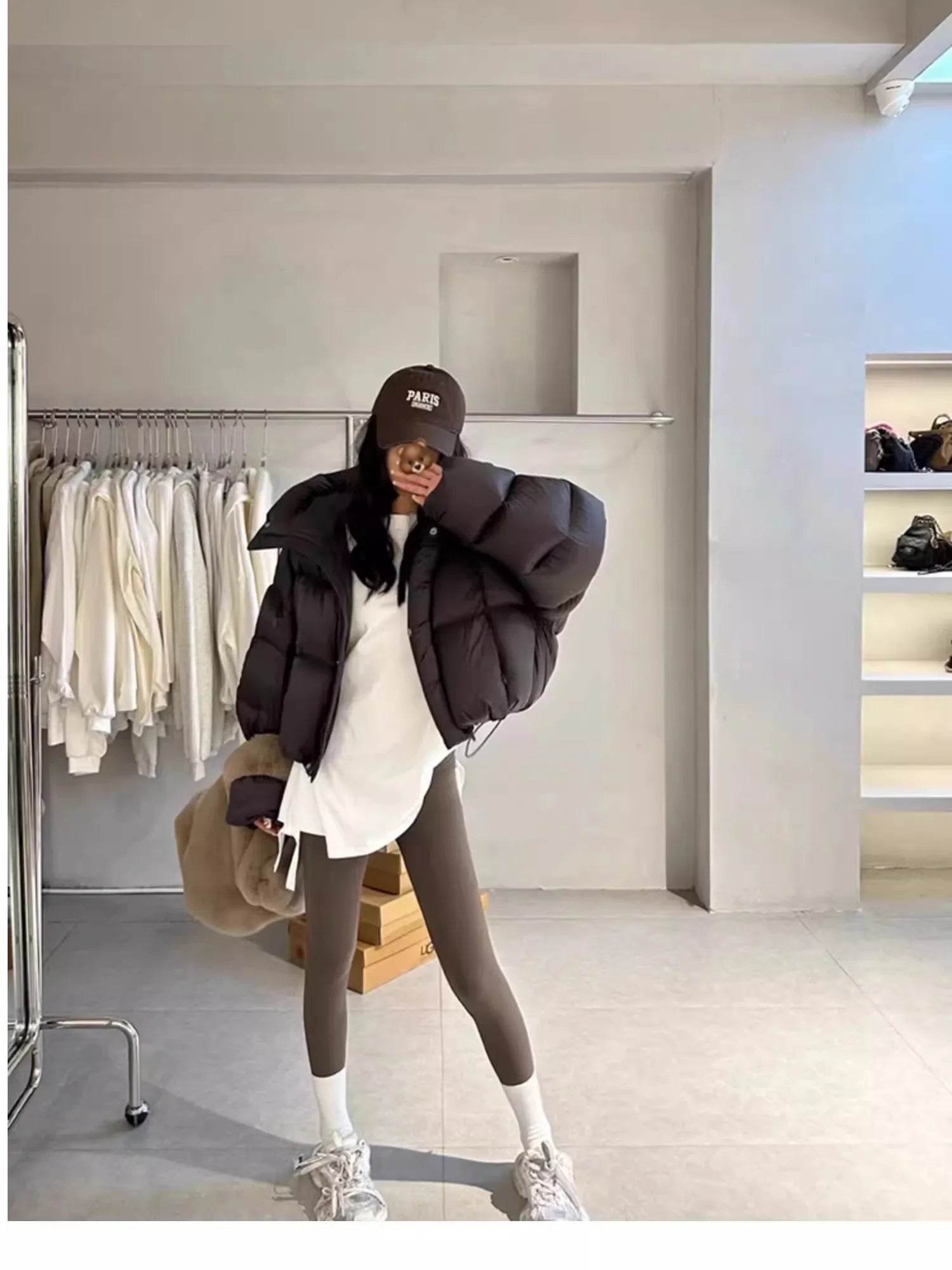 Trendy American Style Women’s Cotton Jacket Coat with Hood – Winter Small Size Bread Style Outerwear