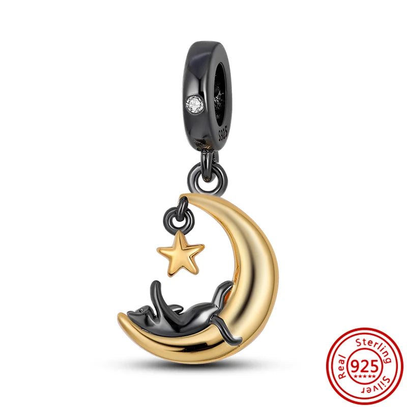 925 Sterling Silver Heart-Shaped Moon Rose Beads Charm | Classic Random Blind Bag | Affordable DIY Bracelet Jewelry Gift