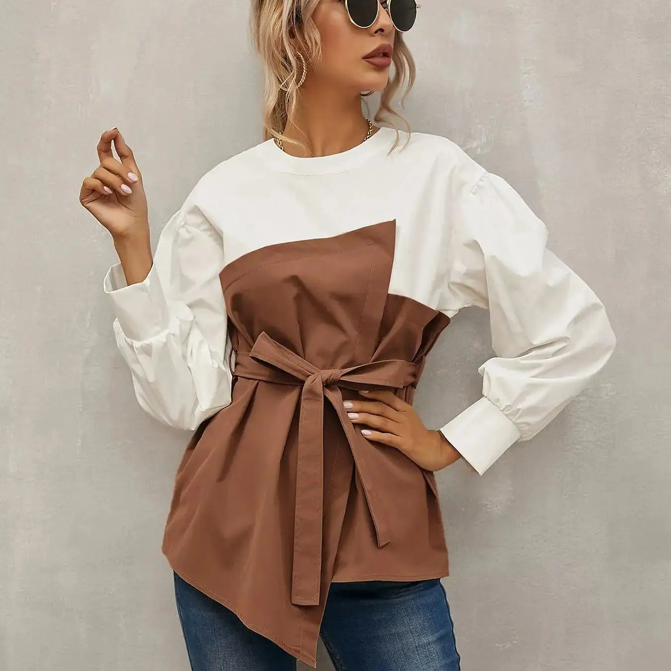Women’s Casual Woven Shirt – Fall & Winter Fitted Top | Moderate Fabric Thickness for Daily Wear