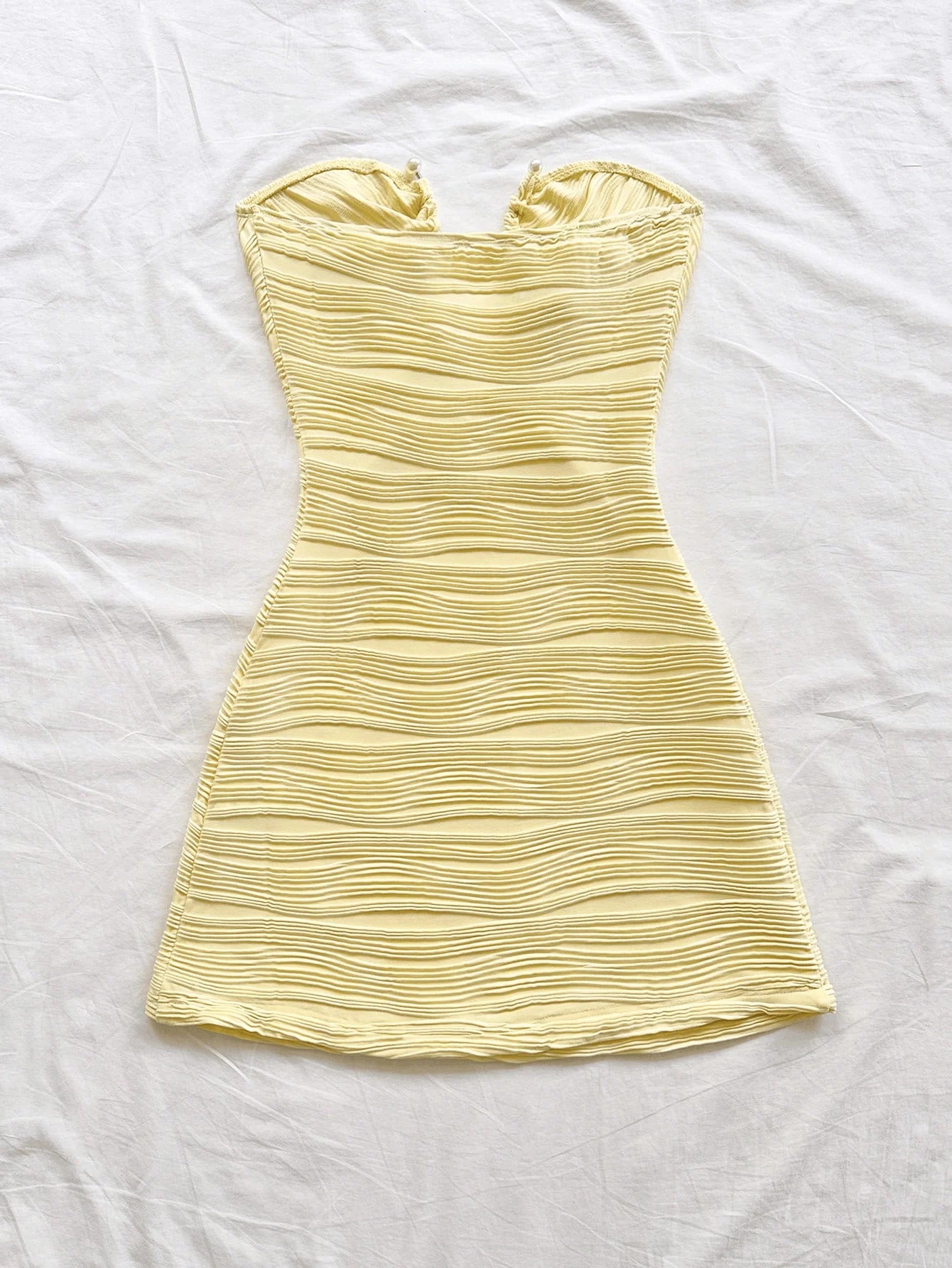 2025 Summer Women’s Strapless Body-Hugging Short Skirt Dress – V-Neck Party Dress