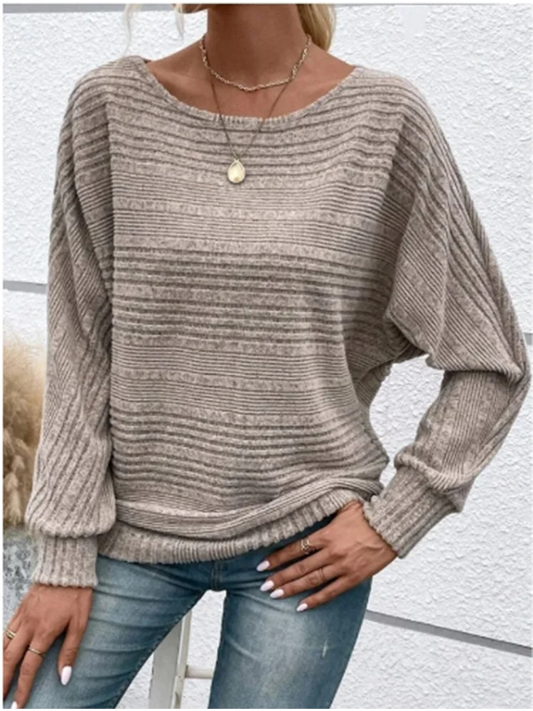Women’s Solid Color Long Sleeve T-Shirt | Casual Round Neck Autumn Daily Top