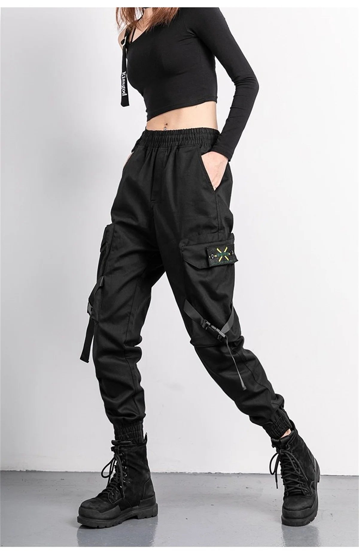 Fashion Korea Cargo Pants | Women’s High Waist Loose Baggy Tactical Sweatpants | Hip Hop Harajuku Joggers