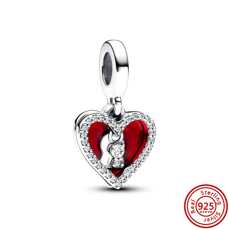 New 925 Sterling Silver Forever Always Love Murano Glass Beads | Sparkling Lucky Charms for Original Pantaro Bracelets DIY Jewelry