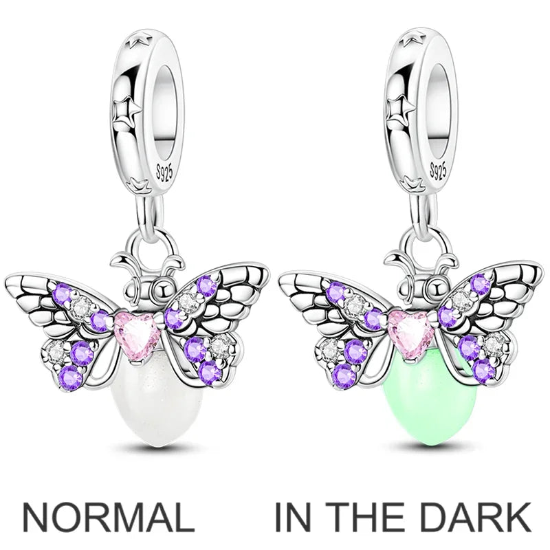 925 Sterling Silver Golden Autumn Charms | Maple Leaf & Pumpkin Beads Fit Original Bracelet DIY Jewelry Gift