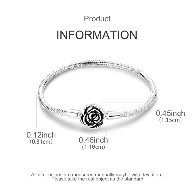 925 Sterling Silver Heart Moon Sun Clasp Charm Bracelet | 17–20CM Original Bracelet for Women | Fits Pandora DIY Beads Jewelry