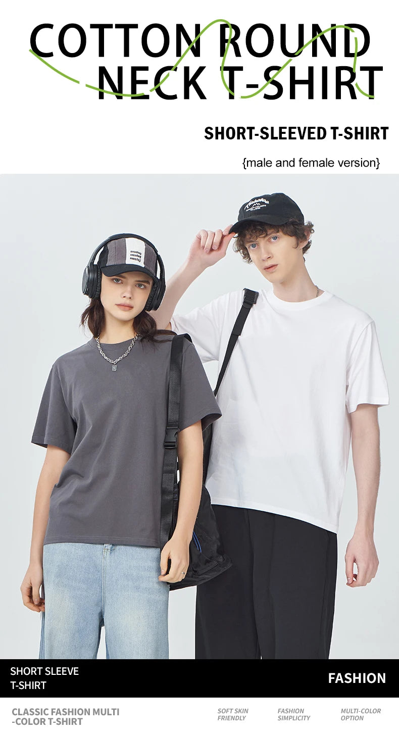 100% Cotton Women T-Shirt – Casual Sporty Short Sleeve O-Neck Tee | Loose Summer Top White & Black