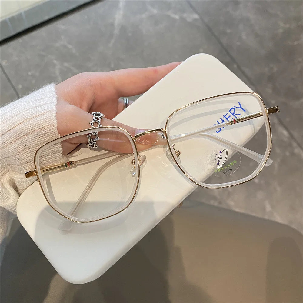 Transparent Computer Glasses – Unisex Polygon Frame Anti Blue Light Eyewear | Optical Spectacle Eyeglass