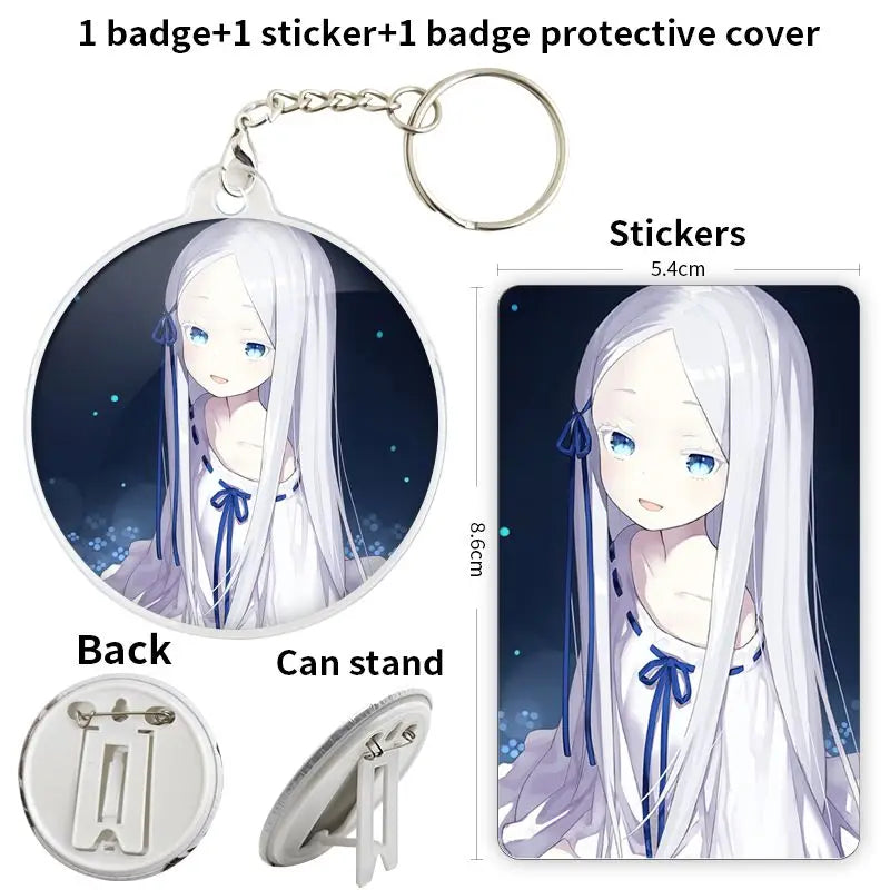 Re:Zero Anime Character Soft Button Badge – Fashion Tinplate Brooch Pin Trinket for Bags & Clothes
