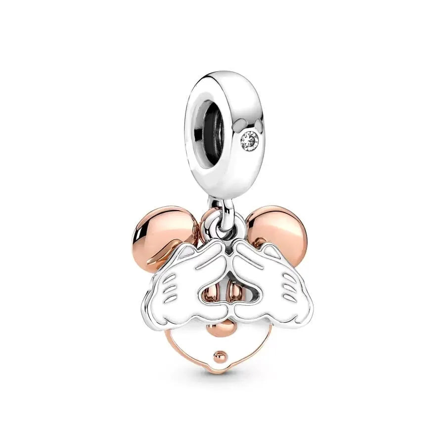 New Miniso 925 Sterling Silver Minnie Mickey Donald Duck Charm Beads | Fit Original Bracelet Necklace DIY Jewelry Gift for Women