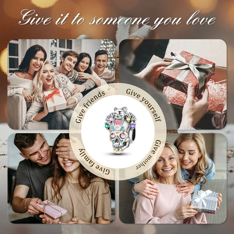 925 Sterling Silver Halloween Series Charms | Pumpkin, Witch, Skull & Candy Beads Fit Original Bracelet DIY Jewelry