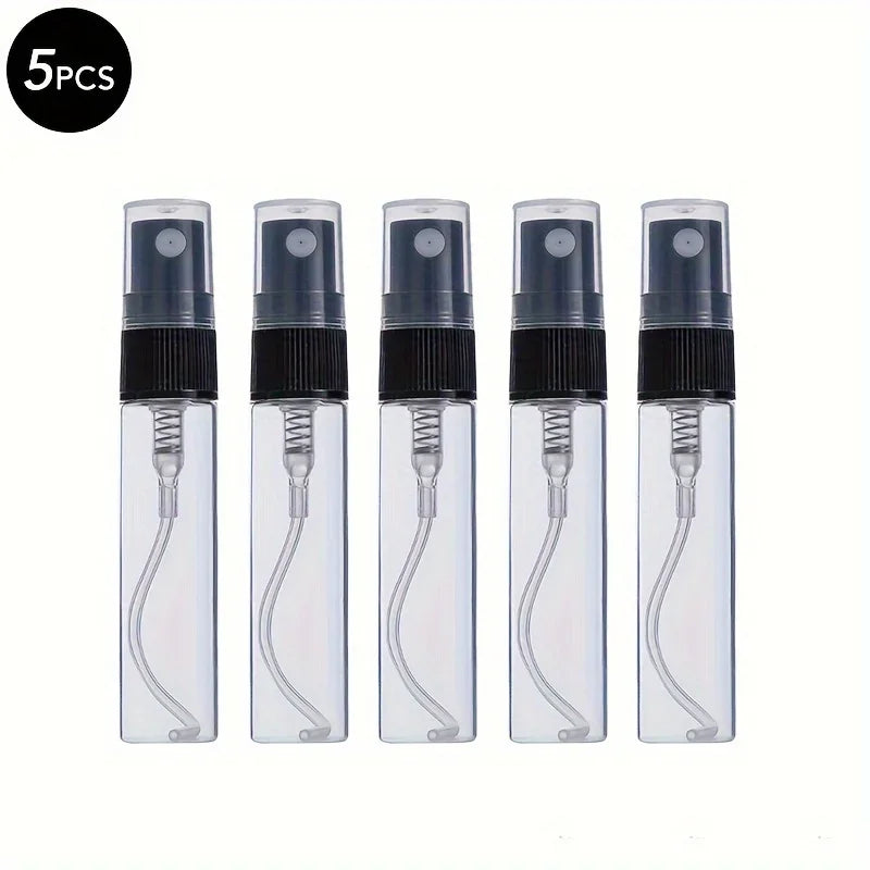 5/10PCS Mini Glass Perfume Bottles – 3ML / 5ML / 10ML Travel Toner & Cosmetic Dispenser | Tea-Colored Graduated Bottles