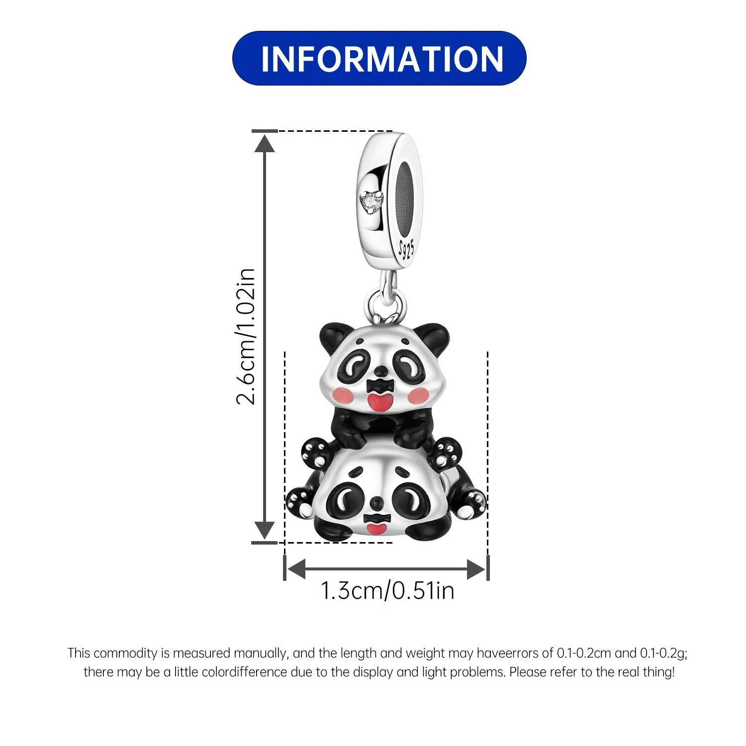 925 Sterling Silver Cute Raccoon Charm Bead | Animal Bracelet Decoration DIY Jewelry Birthday Gift