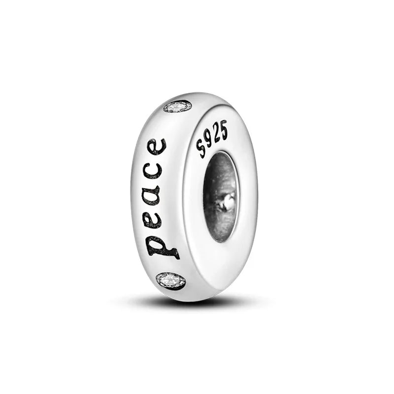 925 Sterling Silver Inlaid Zircon Love Heart & Snake Dangle Charm – Fits Original Pandora Bracelet, Women’s Jewelry Pendant Bead