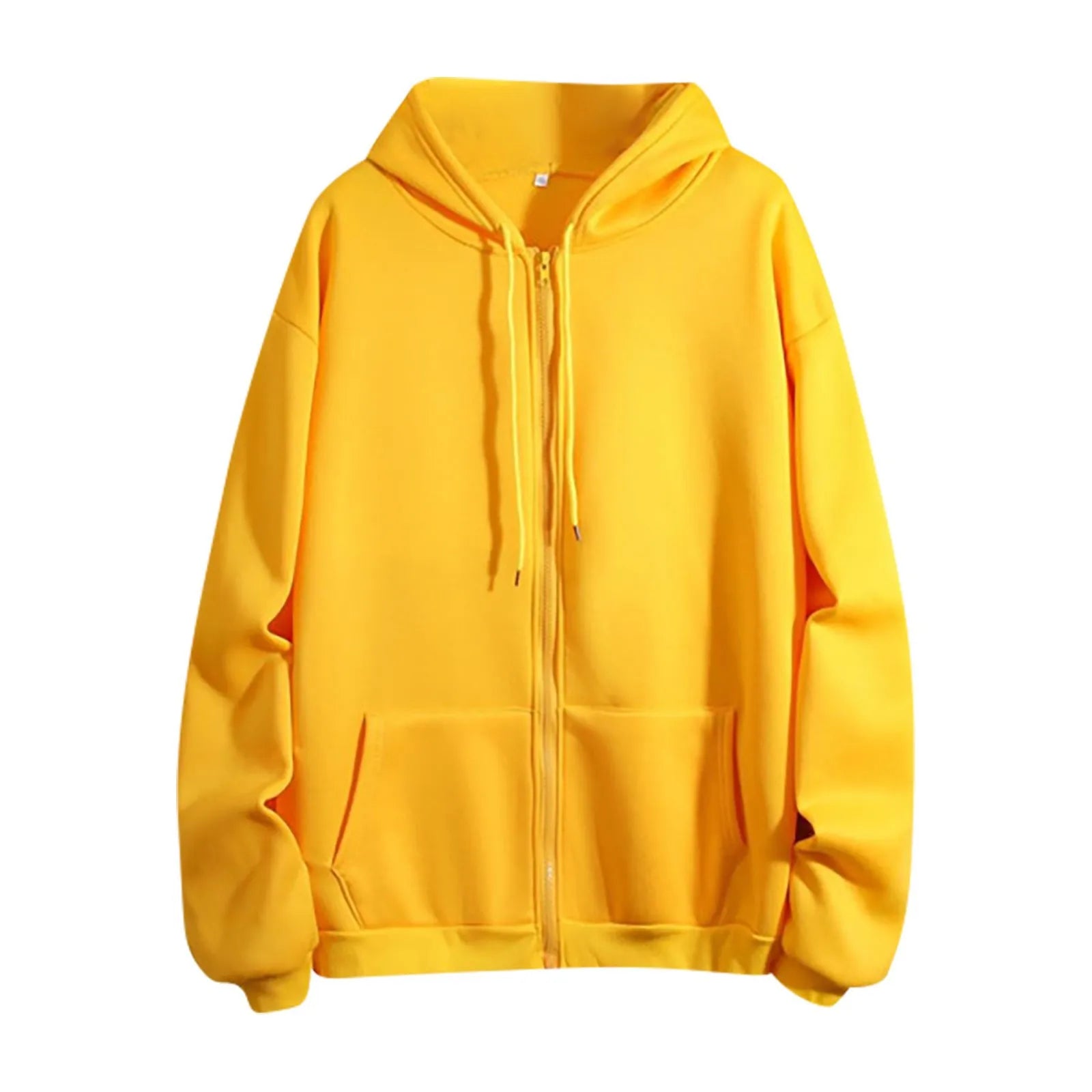 Spring Autumn Women Solid Color Hooded Sweatshirt Coat | Zipper Pocket Hoodie Jacket | Casual Outerwear Femme