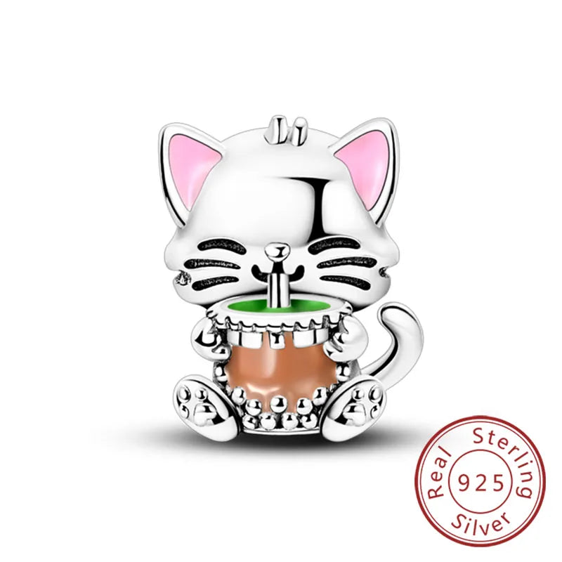 Cute Animal Puppy & Cat Charms | Fit Original 925 Sterling Silver Bracelet – DIY Women’s Fine Jewelry Beads