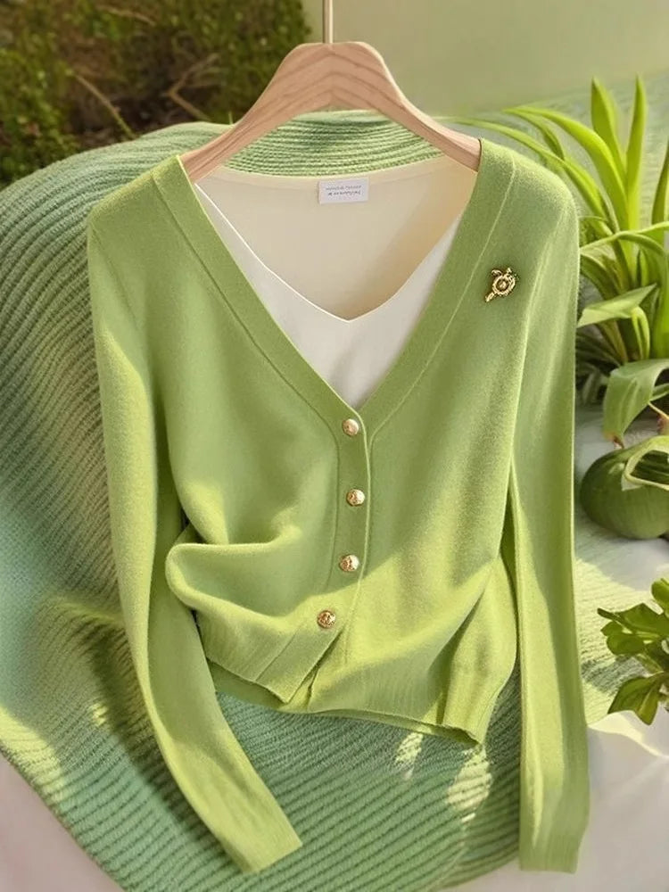 Women’s Thin Knit Cardigan Sweater | Autumn Casual Outerwear & Streetwear Jacket